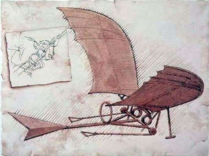 Описание картины Аэроплан   Леонардо да Винчи