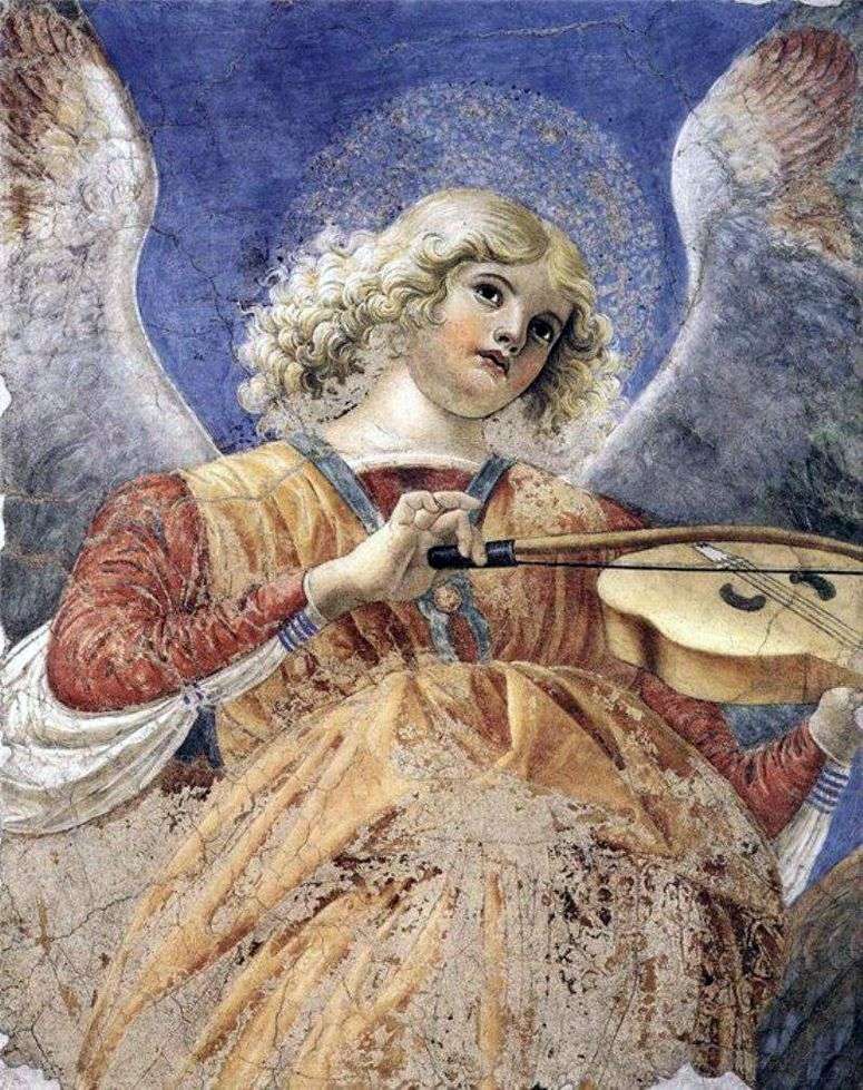 Описание картины Ангел, играющий на виоле. Фрагмент фрески из церкви Санти Апостоли   Форли Мелоццо