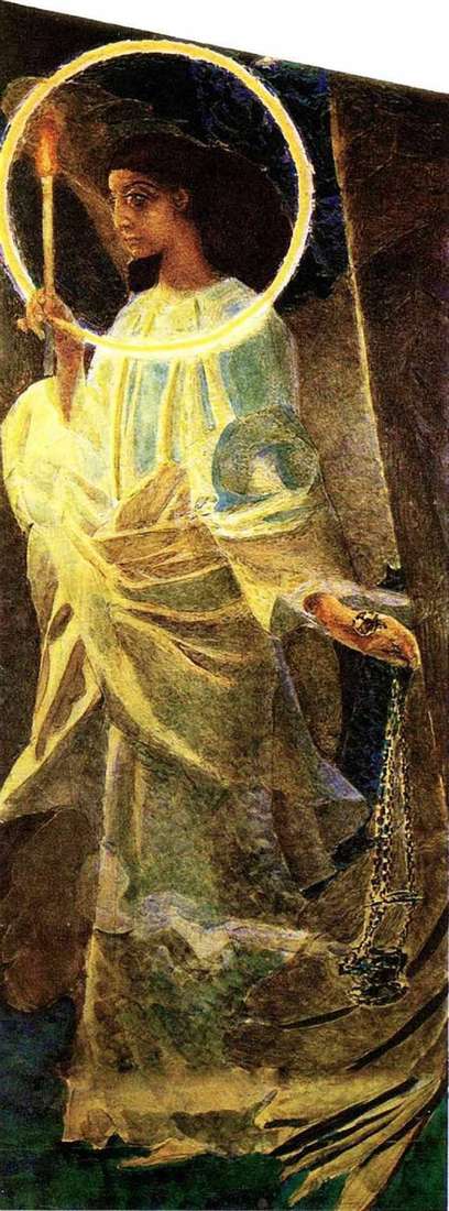Описание картины Ангел с кадилом и свечой   Михаил Врубель