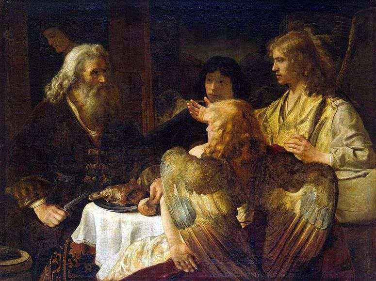 Описание картины Авраам и три ангела   Рембрандт Харменс Ван Рейн