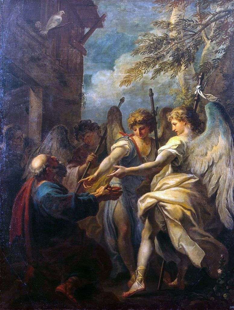 Описание картины Авраам и три ангела   Себастьяно Риччи