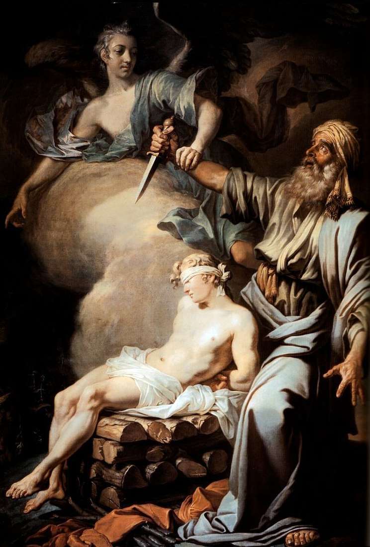 Описание картины Авраам приносит в жертву сына своего Исаака (Жертвоприношение Авраама)   Антон Лосенко