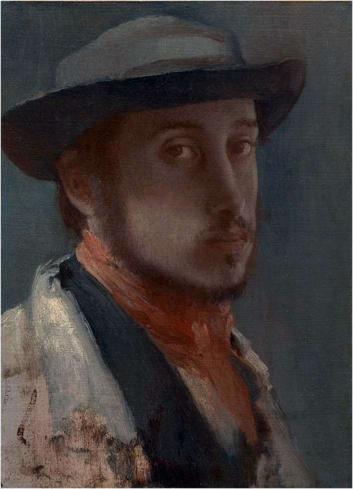 Описание картины Автопортрет в мягкой шляпе   Эдгар Дега