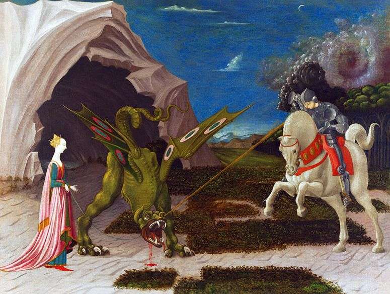 Описание картины Битва святого Георгия с драконом   Паоло Уччелло