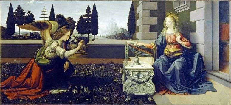 Описание картины Благовещение   Леонардо Да Винчи
