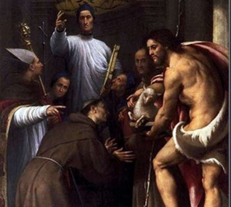 Описание картины Блаженный Джустиниани с двумя канониками и святыми   Перденоне