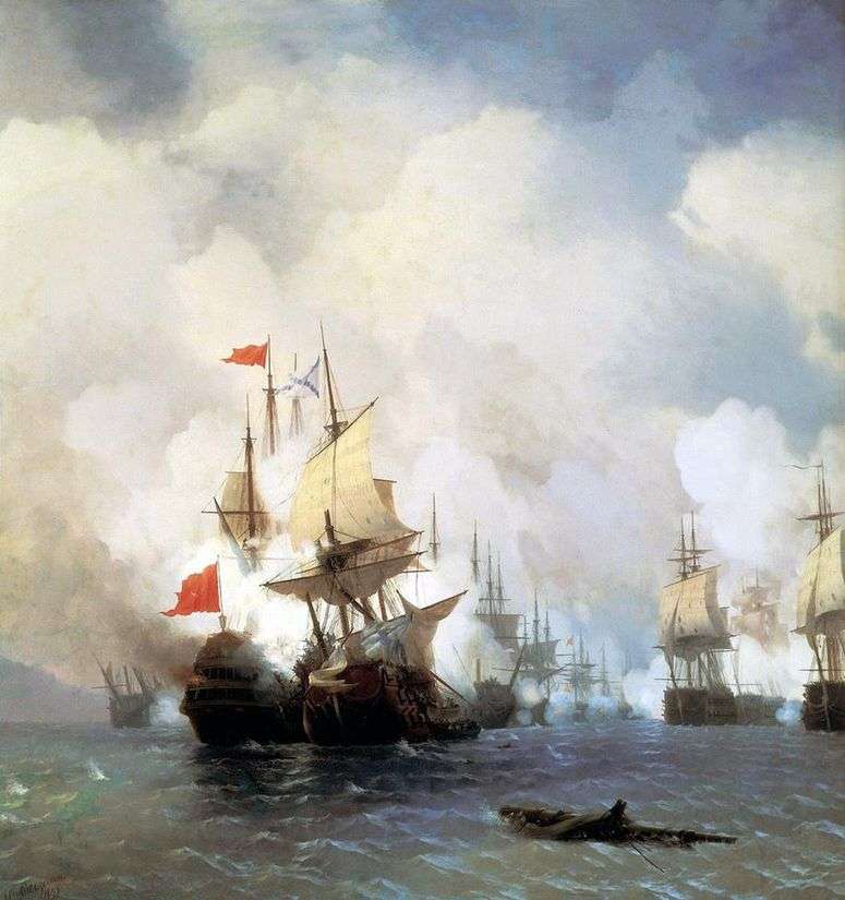 Описание картины Бой в Хиосском проливе 24 июня 1770 года   Иван Айвазовский