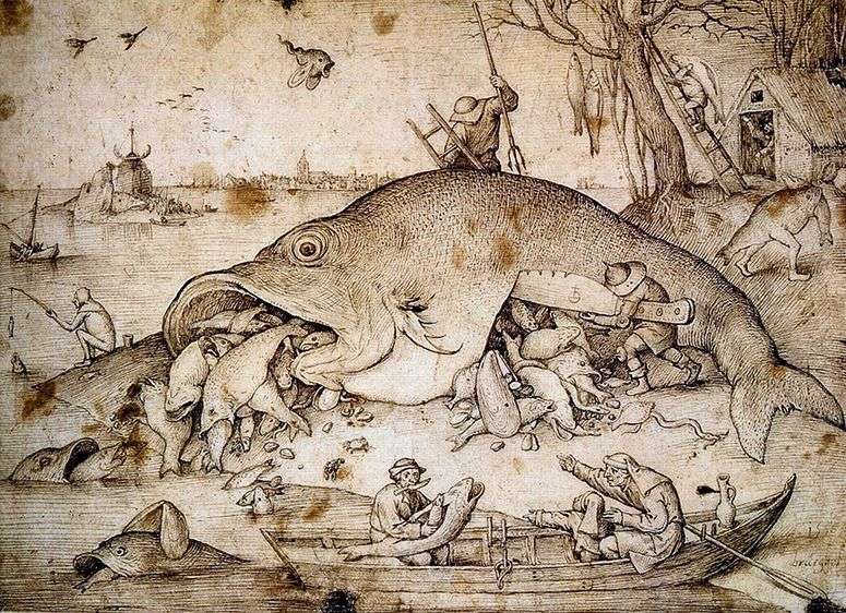 Описание картины Большие рыбы поедают малых   Питер Брейгель