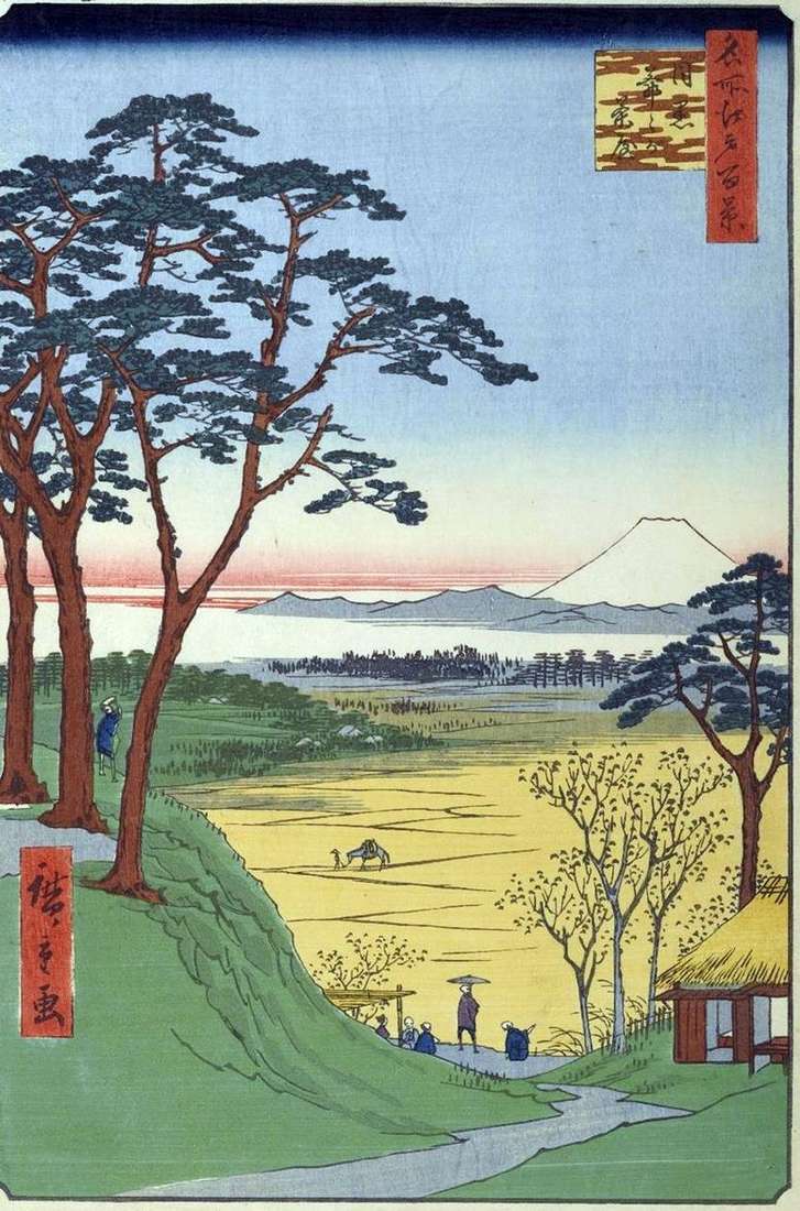 Описание картины Чайная Дзидзигатяя (Дедушкина лавка) в Мэгуро   Утагава Хиросигэ