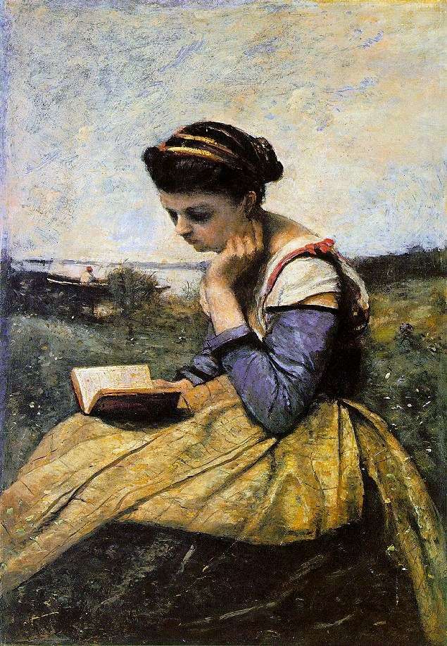 Описание картины Читающая женщина в пейзаже   Камиль Коро