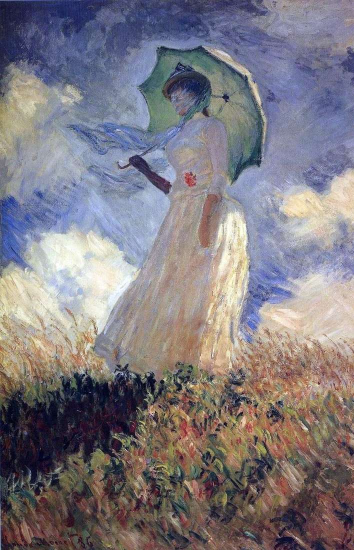 Описание картины Дама с зонтиком   Клод Моне