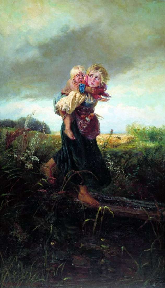 Описание картины Дети, бегущие от грозы   Константин Маковский