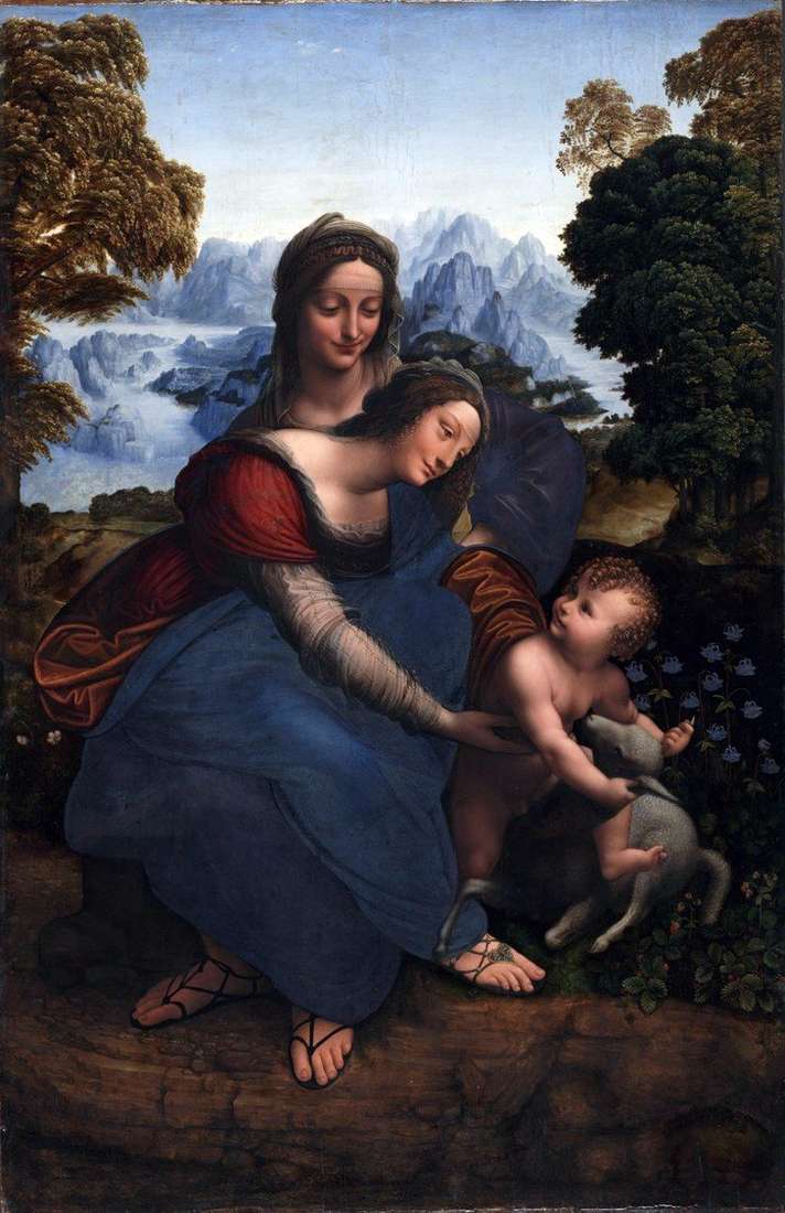 Описание картины Дева Мария с ребенком и Св. Анна   Леонардо да Винчи