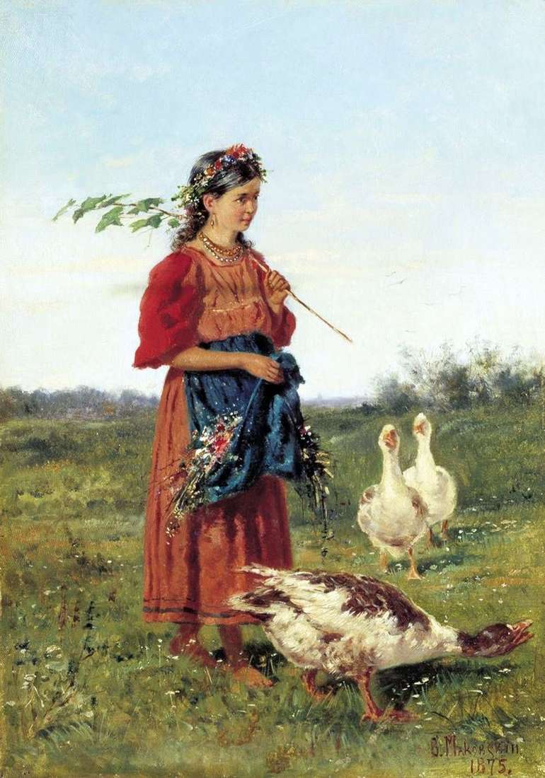 Описание картины Девочка с гусями   Владимир Маковский