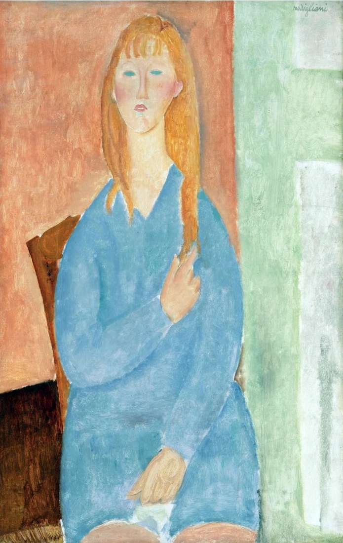 Описание картины Девочка в голубом платье   Амедео Модильяни