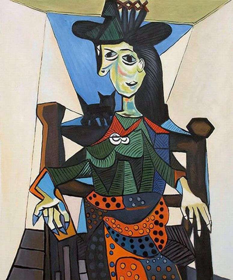 Описание картины Дора Маар с кошкой   Пабло Пикассо