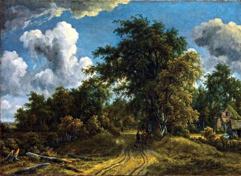 Описание картины Дорога в лесу   Мейндерт Хоббема