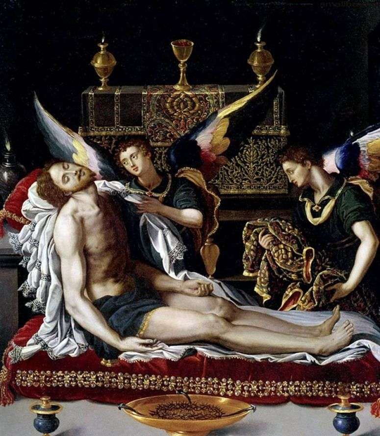 Описание картины Два ангела у тела Христа   Алессандро Аллори