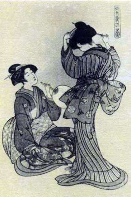 Описание картины Две красавицы   Китао Сигэмаса