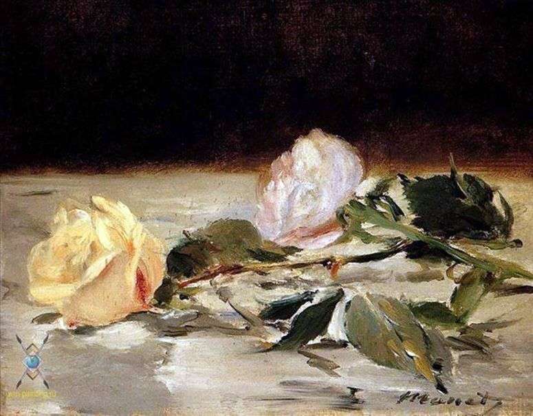 Описание картины Две розы на покрывале   Эдуард Мане