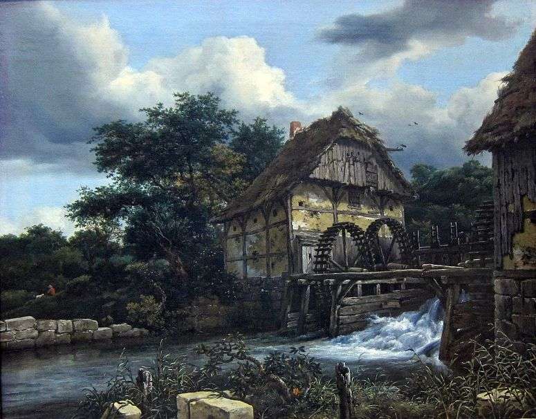Описание картины Две водяные мельницы   Якоб ван Рейсдал