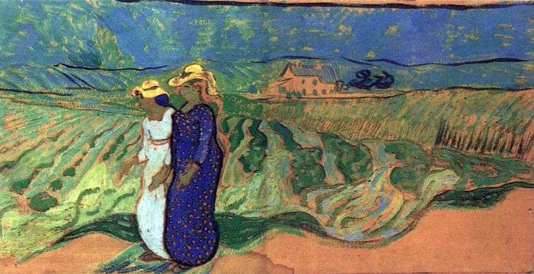 Описание картины Две женщины идущие в поле   Винсент Ван Гог