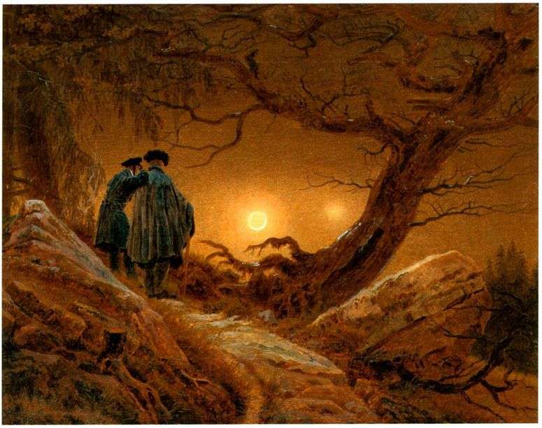 Описание картины Двое, созерцающие Луну   Каспар Давид Фридрих