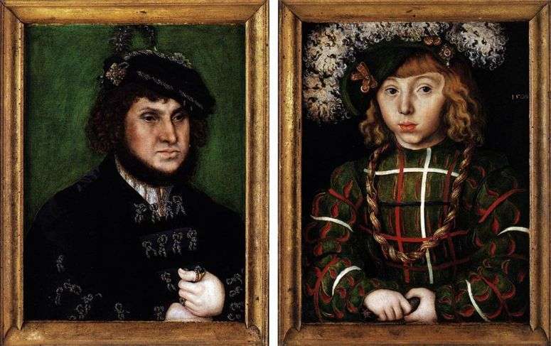 Описание картины Двойной портрет Иоганн Твердый и его сын Иоганн Фридрих   Лукас Кранах