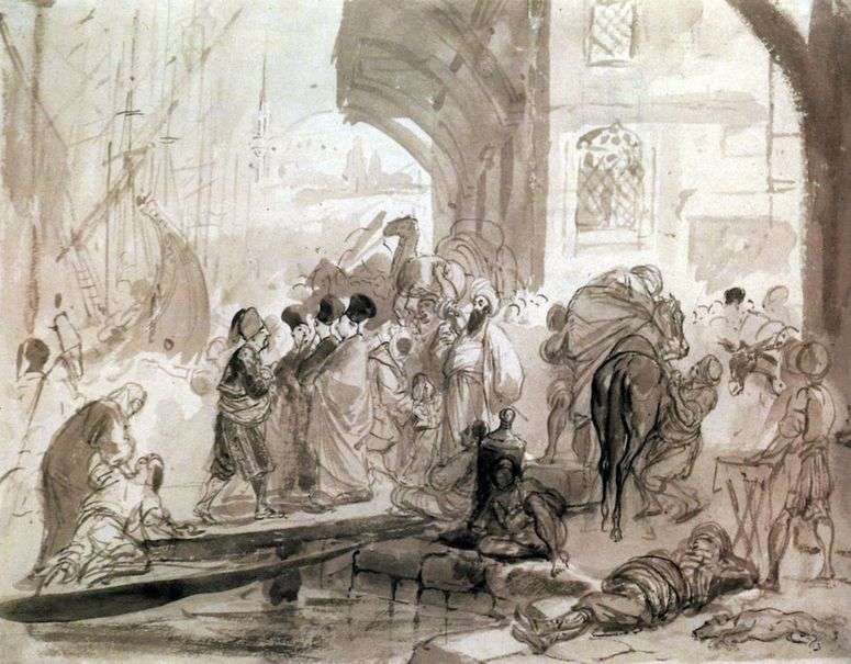 Описание картины Гавань в Константинополе   Карл Брюллов