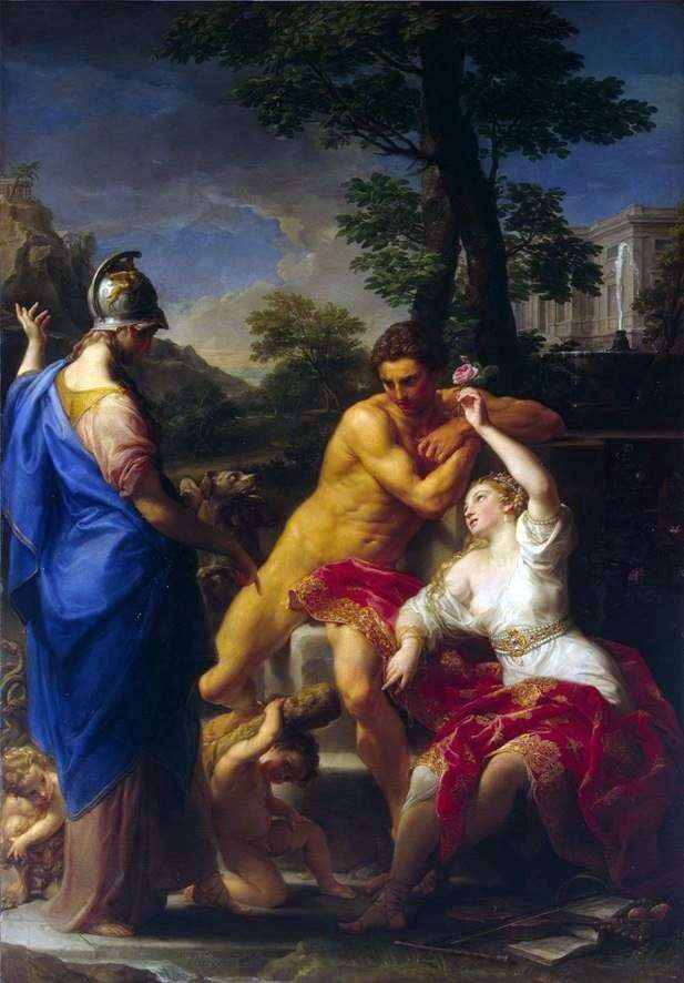 Описание картины Геркулес на распутье между Добродетелью и Пороком   Помпео Батони