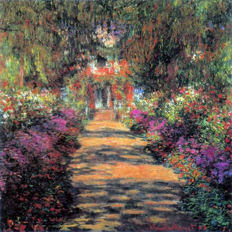 Описание картины «Главная дорожка через сад в Живерни» — Клод Моне |  Шедевры мировой живописи