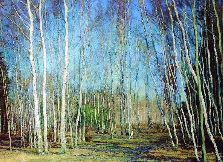 Описание картины Голубая весна   Василий Бакшеев