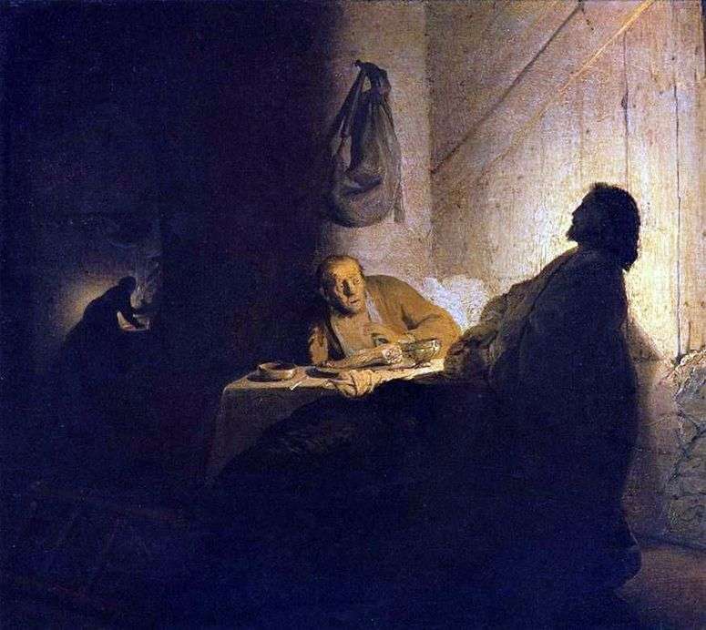 Описание картины Христос и ученики в Эммаусе   Рембрандт Харменс Ван Рейн