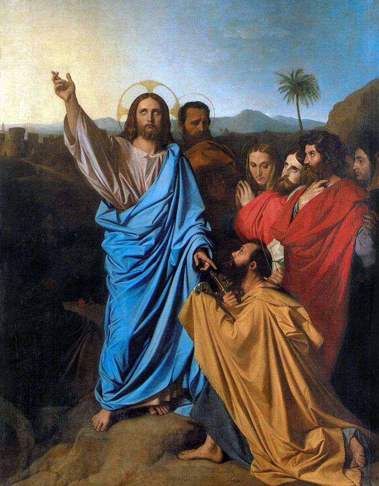 Описание картины Христос, передающий св. Петру ключи от рая   Жан Огюст Доминик Энгр