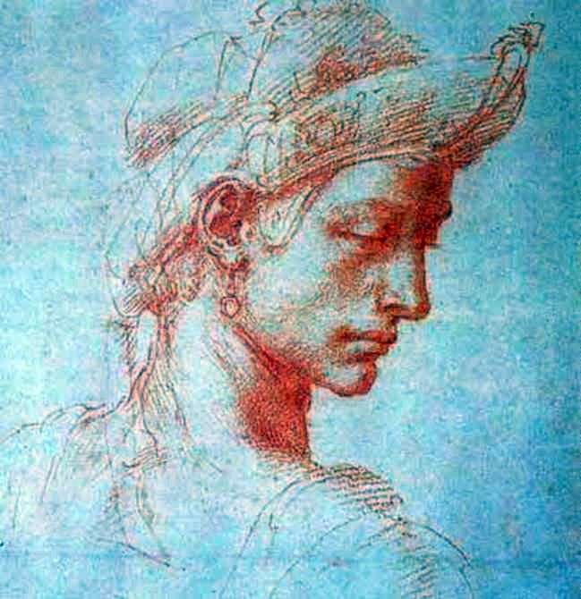 Описание картины Идеальная голова   Микеланджело Буонарроти