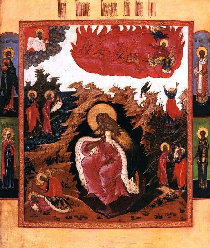 Описание картины Илья пророк в пустыне со сценами жития и Огненным восхождением
