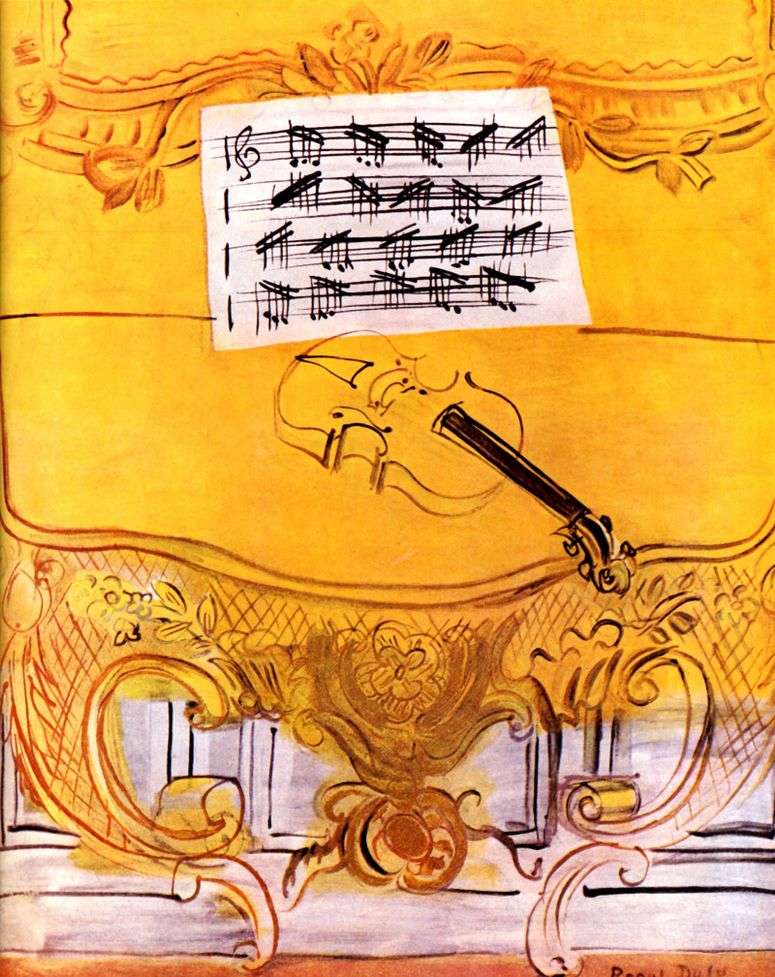 Описание картины Желтая фисгармония со скрипкой   Рауль Дюфи
