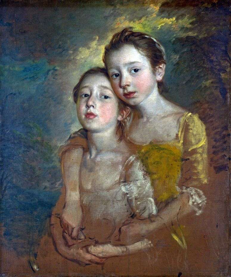 Описание картины Портрет дочерей художника с кошкой   Томас Гейнсборо