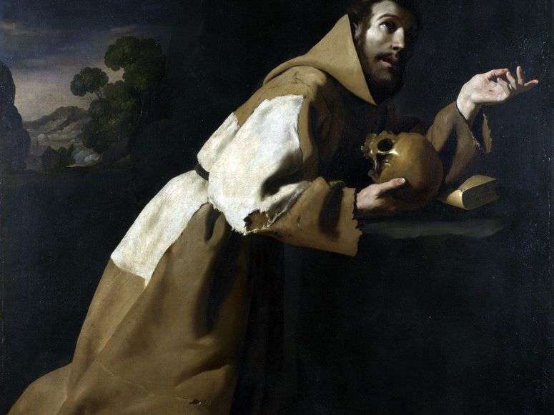 Описание картины Молитва Святого Франциска   Франсиско де Сурбаран