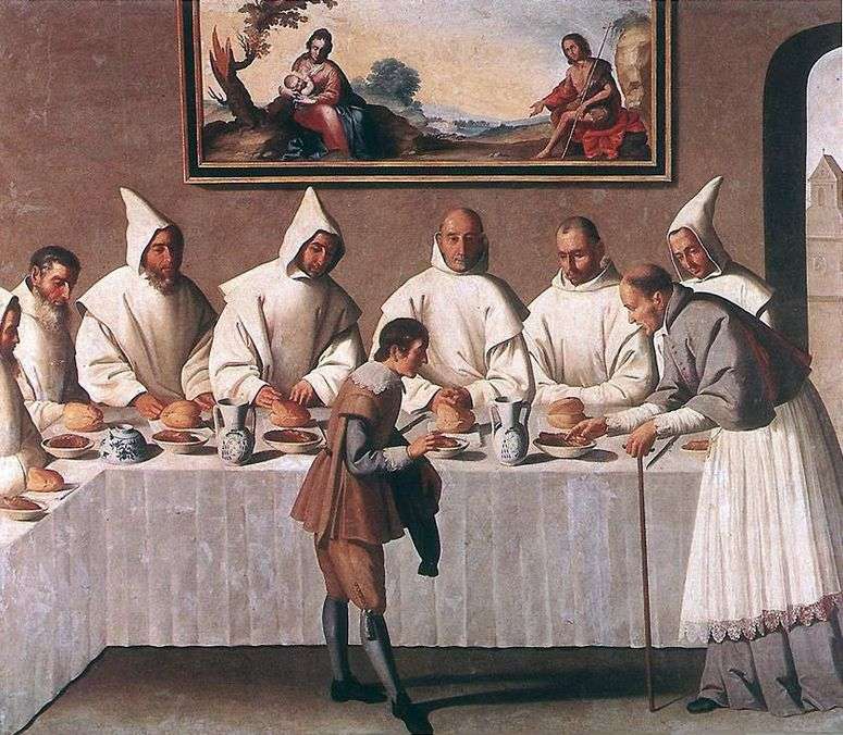 Описание картины Чудо св. Гуго Гренобльского в трапезной монастыря   Франсиско де Сурбаран