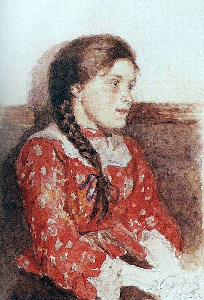 Описание картины Девушка в красной кофте   Василий Суриков