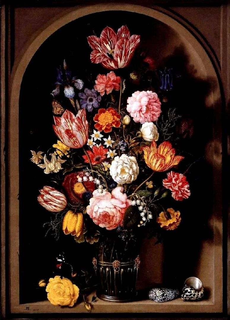 Описание картины Букет цветов в вазе   Амброзиус Босхарт
