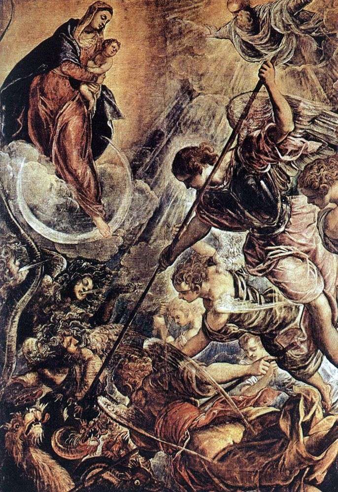 Описание картины Битва архангела Михаила с сатаной (2 я пол.16 го века)   Якопо Тинторетто
