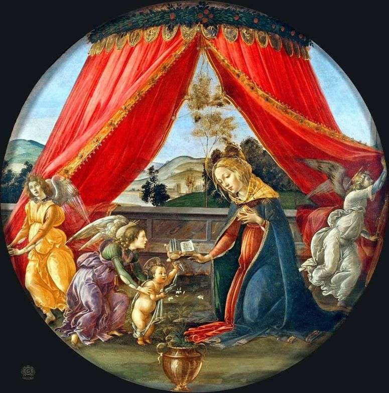 Описание картины Мадонна под балдахином (Мадонна дель Падильоне)   Сандро Боттичелли