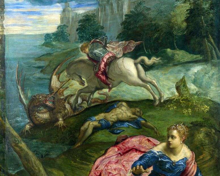 Описание картины Святой Георгий, принцесса и дракон   Якопо Тинторетто