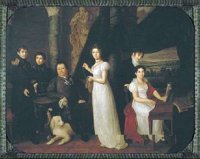 Описание картины Семейный портрет Морковых   Василий Тропинин