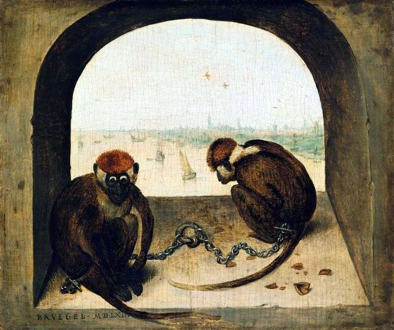 Описание картины Две обезьяны   Питер Брейгель