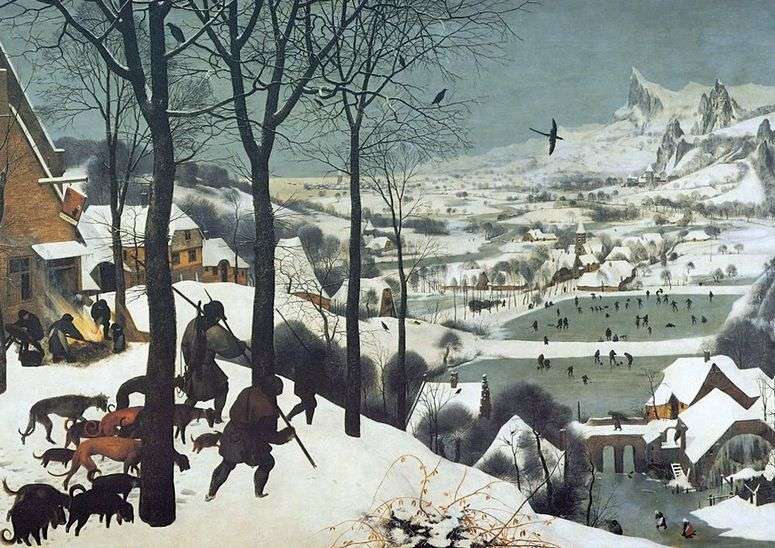 Описание картины Охотники на снегу   Питер Брейгель