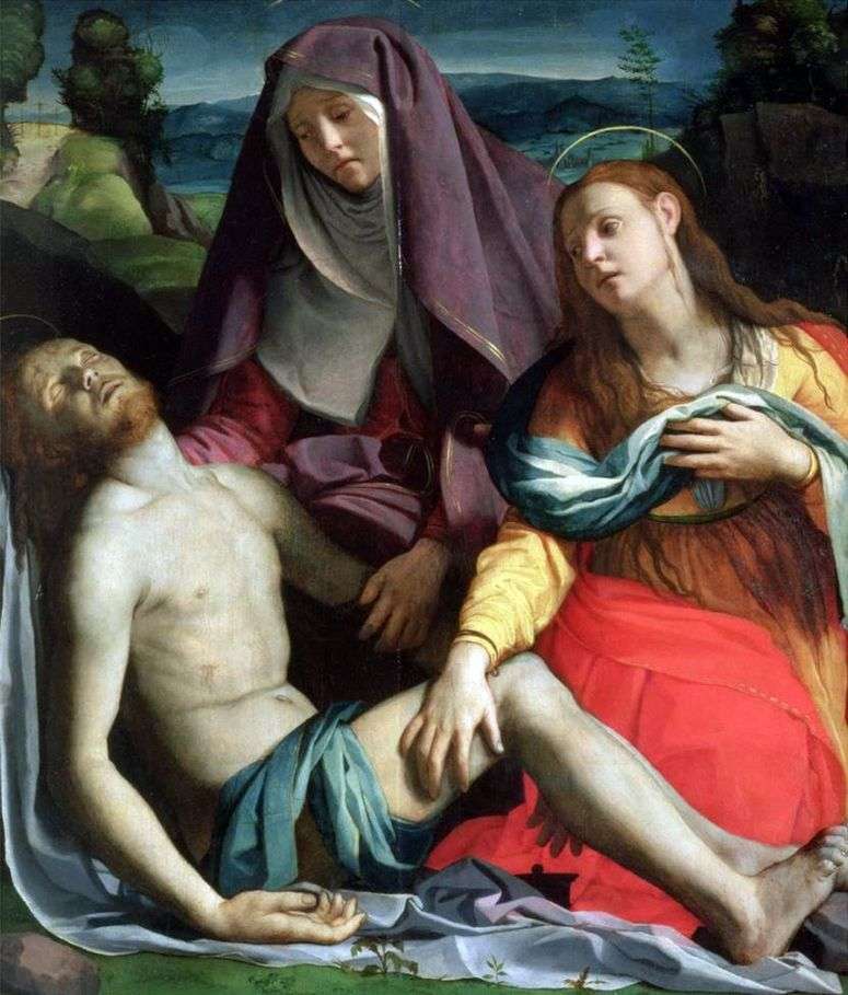 Описание картины Мертвый Христос с Богоматерью и Марией Магдалиной (Пьета)   Аньоло Бронзино