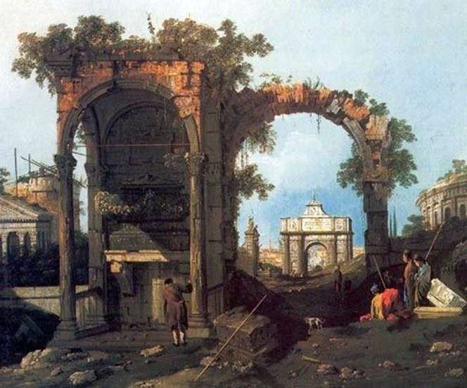 Описание картины Каприччо с классическими руинами   Антонио Каналетто